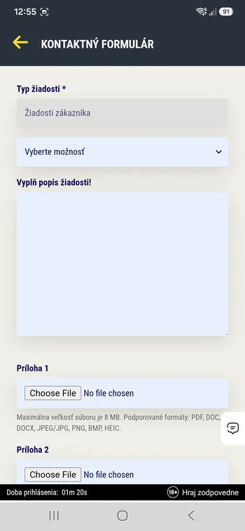 Sebaobmedzujúce opatrenia v aplikácii Sazka Hry s limitom stávok a limitom prehier