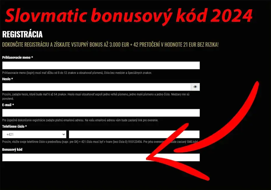 Slovmatic bonusový kód 2024