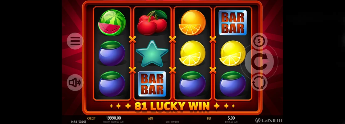 81 Lucky Win – prvá obrazovka automatu