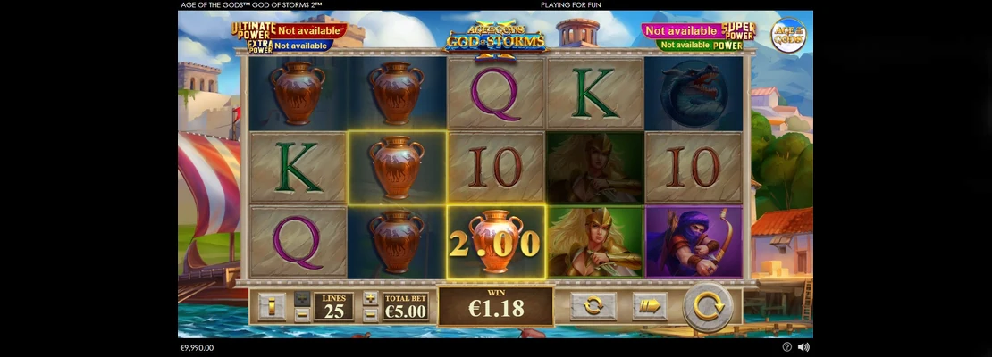 Age Of The Gods God Of Storms 2 – prvá obrazovka automatu