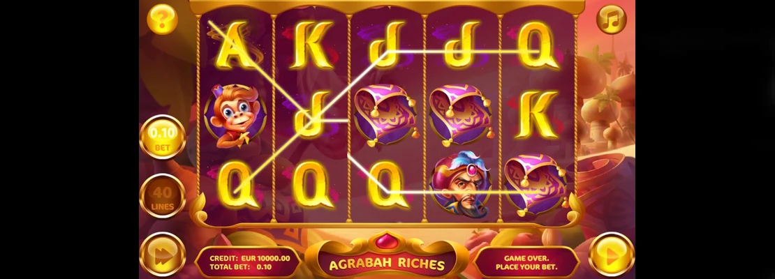 Agrabah Riches – prvá obrazovka automatu