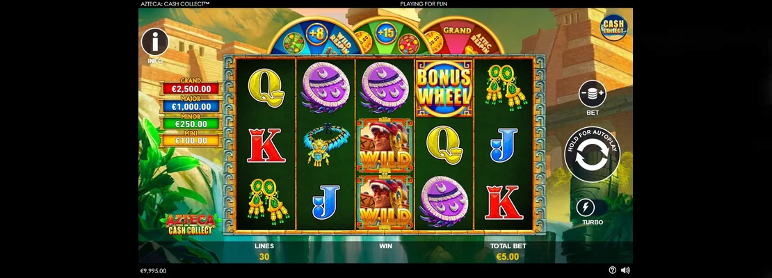 Azteca Cash Collect – prvá obrazovka automatu