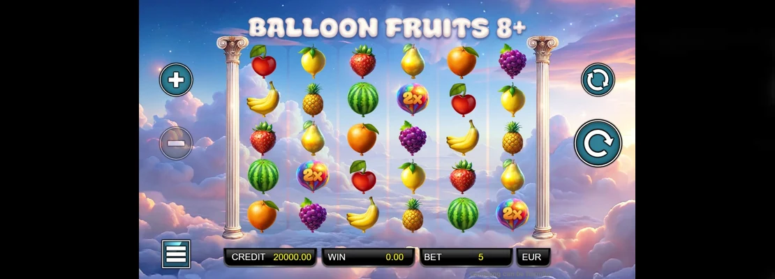Balloon Fruits 8 Plus – prvá obrazovka automatu