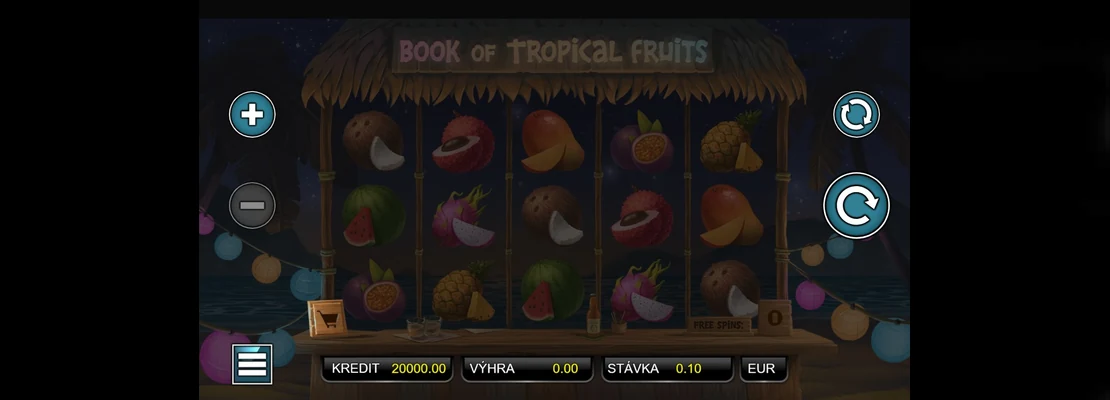 Book of Tropical Fruits – prvá obrazovka automatu