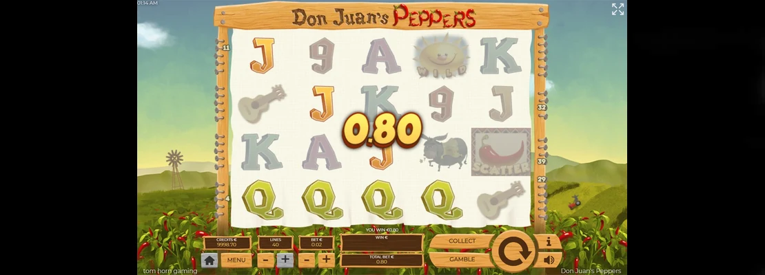 Don Juans Peppers – prvá obrazovka automatu