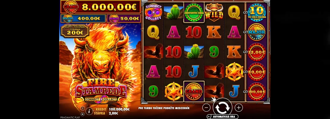 Fire Stampede – prvá obrazovka automatu