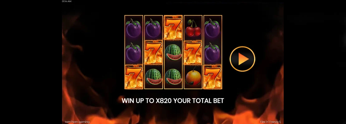 Fire n Frenzy 5 – prvá obrazovka automatu