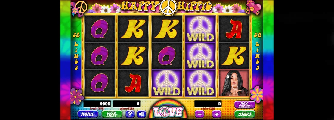 Happy Hippie – prvá obrazovka automatu