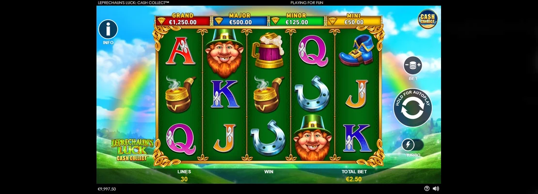 Leprechauns Luck Cash Collect – prvá obrazovka automatu