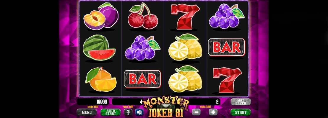 Monster Joker 81 – prvá obrazovka automatu