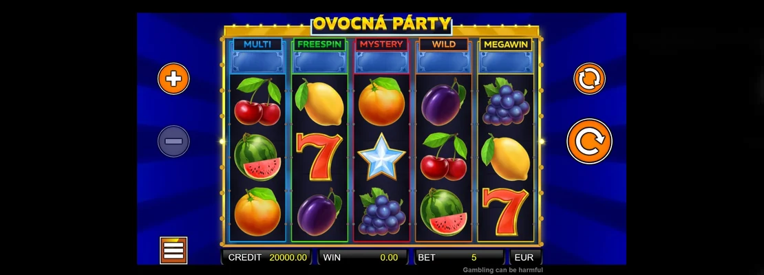 Ovocna Party – prvá obrazovka automatu