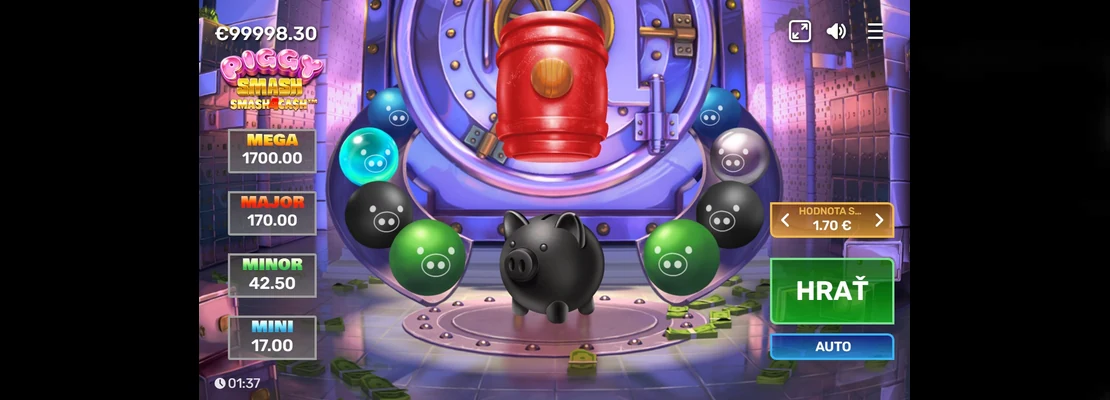 Piggy Smash – prvá obrazovka hry