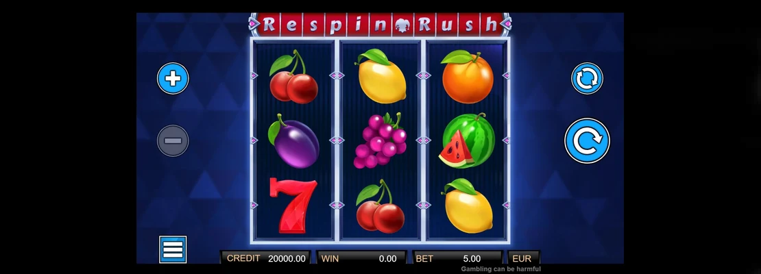 Respin Rush – prvá obrazovka automatu