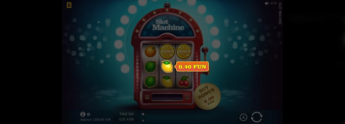 Slot Machine – prvá obrazovka automatu