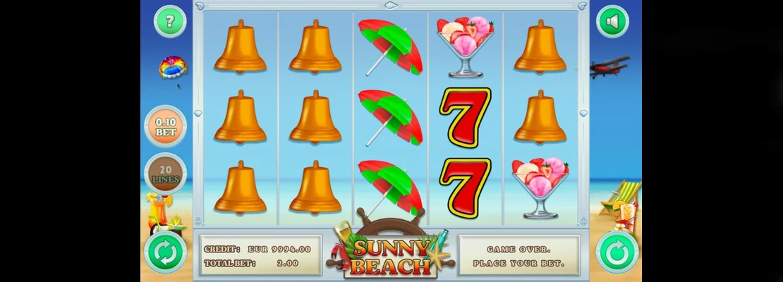 Sunny Beach – prvá obrazovka automatu
