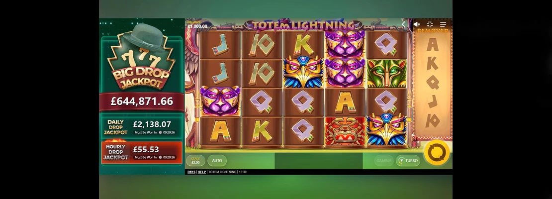 Totem Lightning – prvá obrazovka automatu