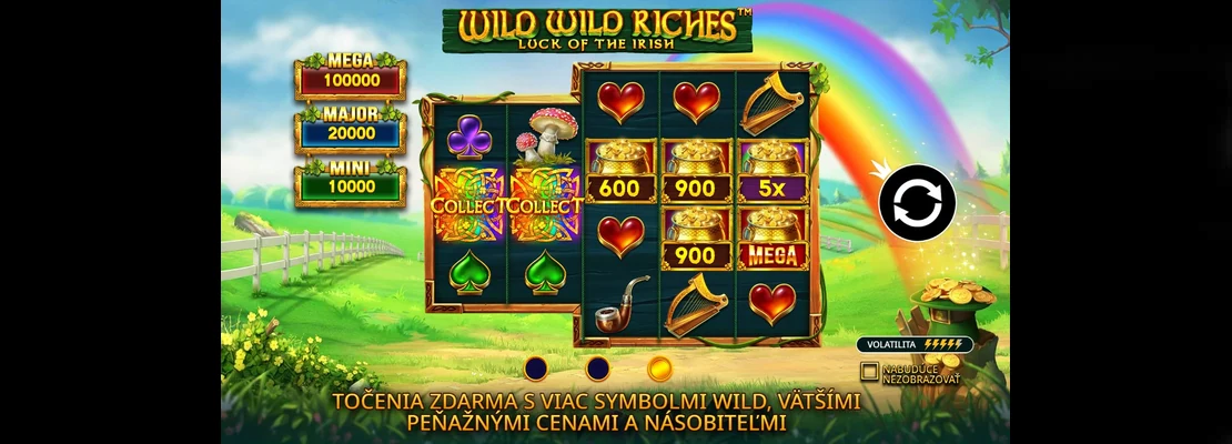 Wild Wild Riches – prvá obrazovka automatu