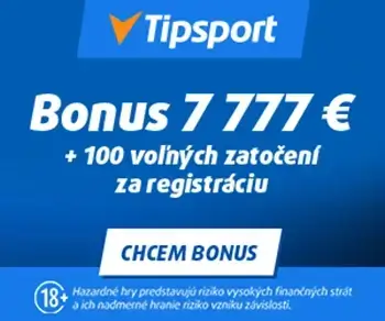 Tipsport - bonus bez vkladu 100 free spinov