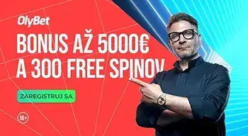 OlyBet - 300 FREE SPINOV + 50 FREE SPINOV počas hokeja. Naviac bonus až 100% ku vkladu do výšky 5 000 €